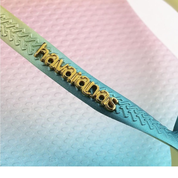 Havaianas Slim Gradient Sunset Flip Flop Sandal Lime Green - Picture 2 of 2